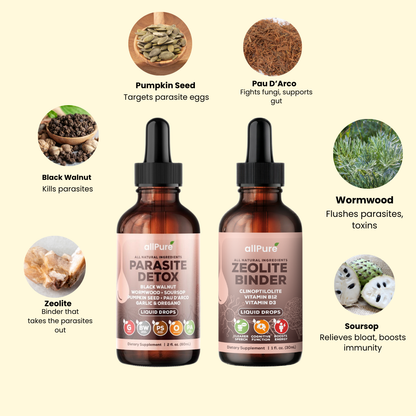 Wormwood Black Walnut Gut Drops + Zeolite Binder