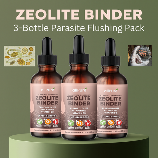 Zeolite Binder 3-Bottle Parasite Flushing Pack